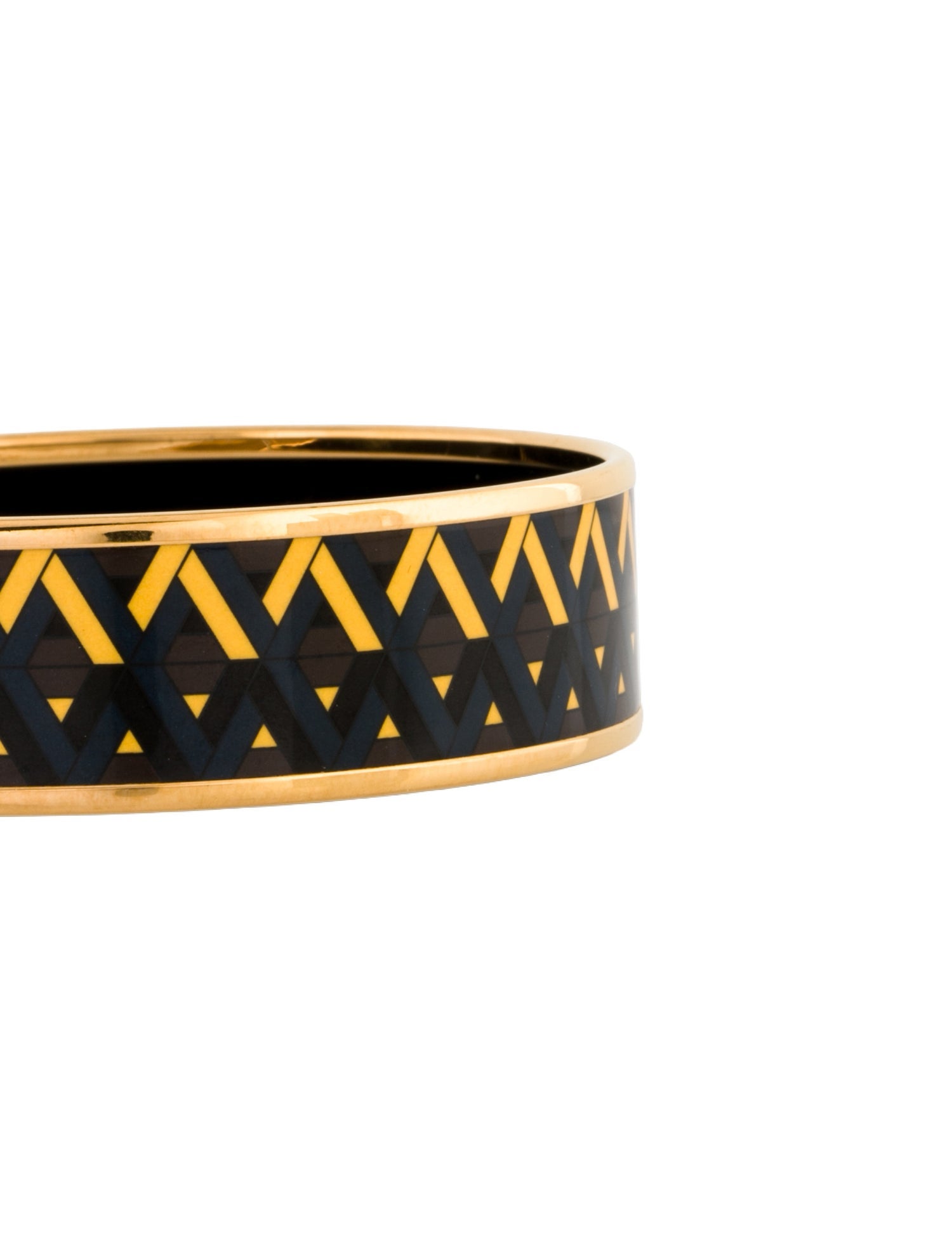 Hermès Wide Enamel Bangle Bracelet